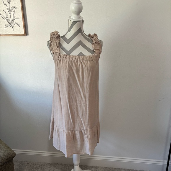 Womens Sweet Wanderer Beige Mini Dress - Picture 3 of 7